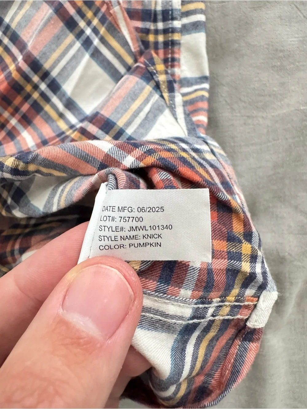 johnnie-O Hangin’ Out Knick Button Down Long Sleeve Men’s Plaid Shirt in Pumpkin